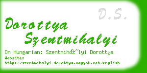 dorottya szentmihalyi business card